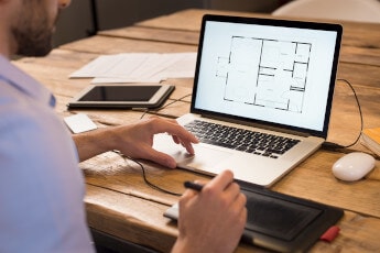 Grundriss am Laptop erstellen