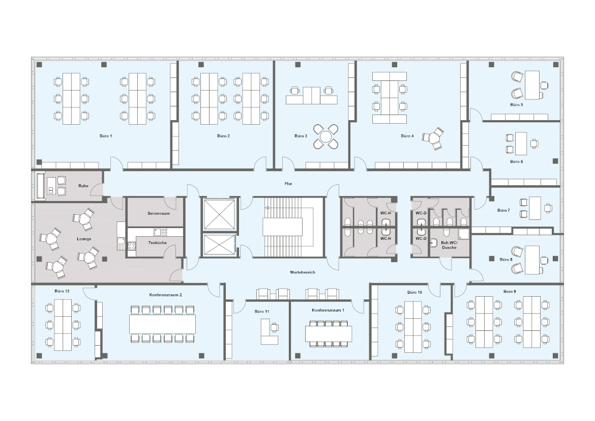 Office floor plan - Office space types and layouts