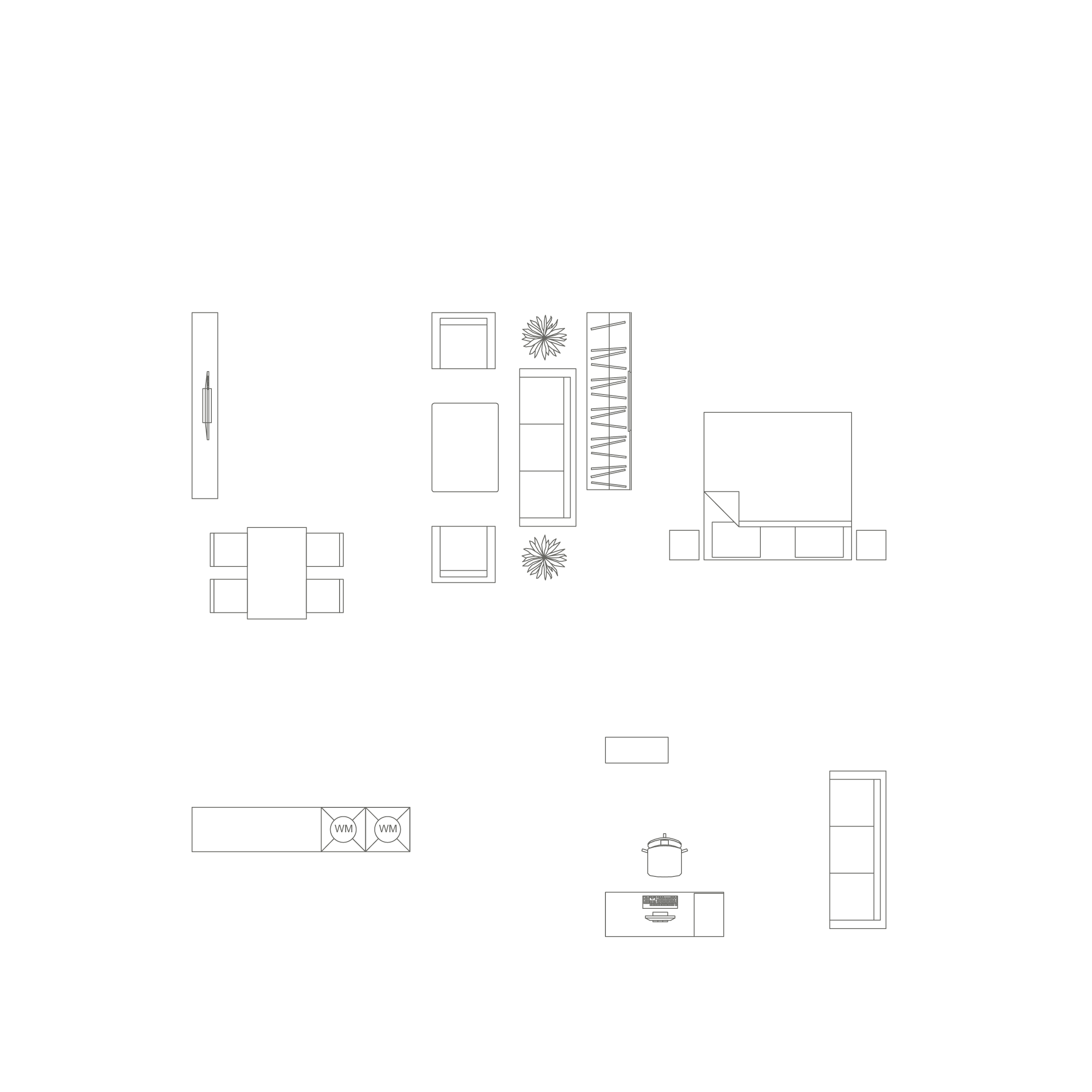 Grundriss-Design Schwarz-Weiß mit Möbel